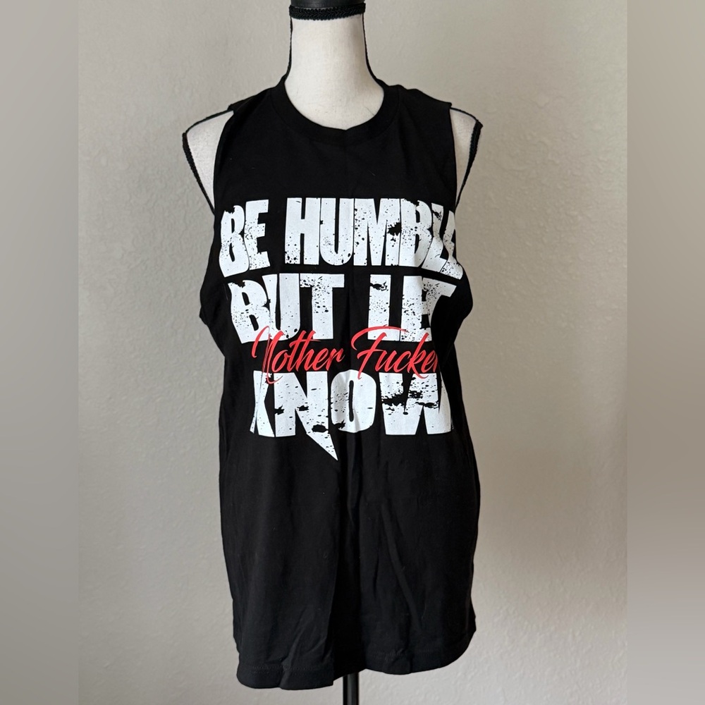 Black Graphic Tank Top